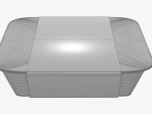Plastic food container box tray with label mockup 09 3D Model