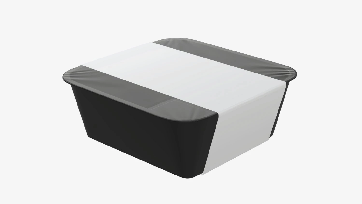 Maqueta de bandeja de caja de contenedor de comida de pl&aacute;stico con etiqueta 10 Modelo 3D .c4d .max .obj .3ds .fbx .stl .blend 