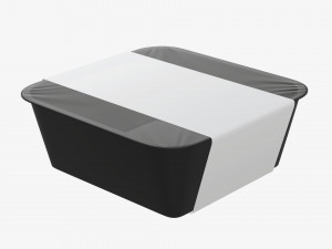 Plastic food container box tray with label mockup 10 Modelo 3D