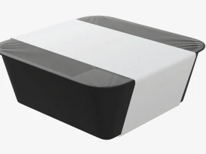 Maqueta de bandeja de caja de contenedor de comida de pl&aacute;stico con etiqueta 10 Modelo 3D