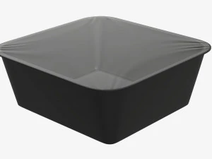 Maqueta de bandeja de caja de contenedor de comida de pl&aacute;stico con etiqueta 10 Modelo 3D