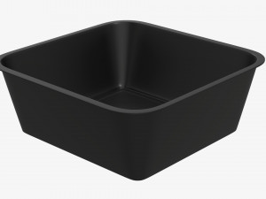 Plastic food container box tray with label mockup 10 Modelo 3D