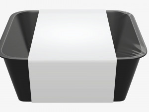 Plastic food container box tray with label mockup 10 Modelo 3D