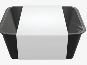 Maqueta de bandeja de caja de contenedor de comida de pl&aacute;stico con etiqueta 10 Modelo 3D