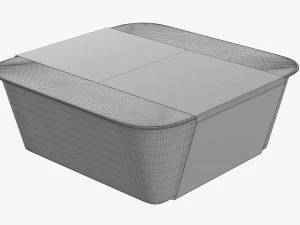 Maqueta de bandeja de caja de contenedor de comida de pl&aacute;stico con etiqueta 10 Modelo 3D