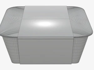 Maqueta de bandeja de caja de contenedor de comida de pl&aacute;stico con etiqueta 10 Modelo 3D
