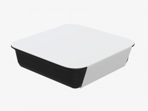 Plastic food container box tray with label mockup 15 Modelo 3D