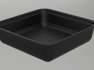 Plastic food container box tray with label mockup 15 Modelo 3D