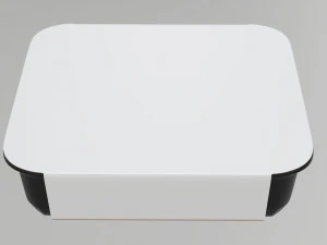 Maqueta de bandeja de caja de contenedor de comida de pl&aacute;stico con etiqueta 15 Modelo 3D