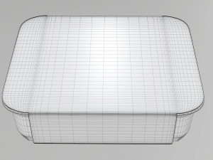 Plastic food container box tray with label mockup 15 Modelo 3D