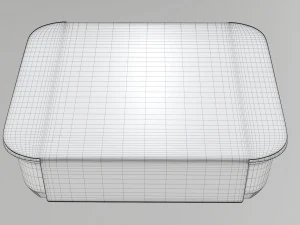 Maqueta de bandeja de caja de contenedor de comida de pl&aacute;stico con etiqueta 15 Modelo 3D