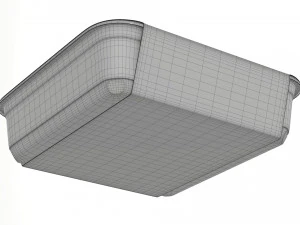 Maqueta de bandeja de caja de contenedor de comida de pl&aacute;stico con etiqueta 15 Modelo 3D