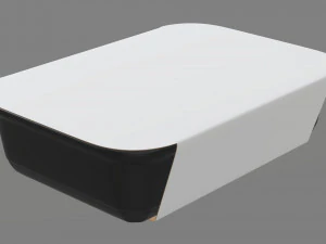 Plastic food container box tray with label mockup 16 3D Model