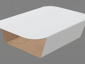 Plastic food container box tray with label mockup 16 3D Model