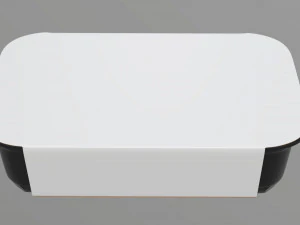 Plastic food container box tray with label mockup 16 3D Model