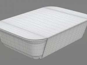 Plastic food container box tray with label mockup 16 3D Model