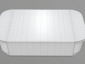 Plastic food container box tray with label mockup 16 3D Model
