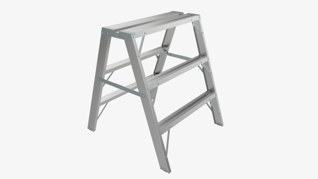 Sawhorse foldable ladder Modelo 3D .c4d .max .obj .3ds .fbx .stl .blend 