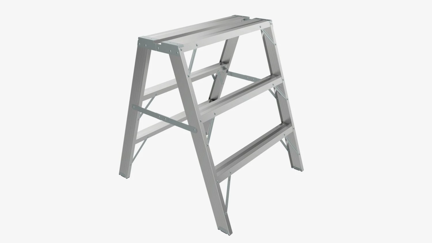 Sawhorse foldable ladder 3D Model .c4d .max .obj .3ds .fbx .stl .blend 