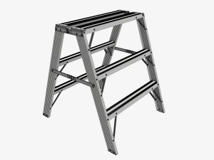 Sawhorse foldable ladder 3D Model