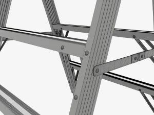 Sawhorse foldable ladder 3D Model