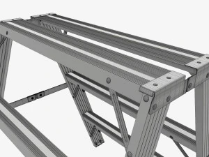 Sawhorse foldable ladder 3D Model