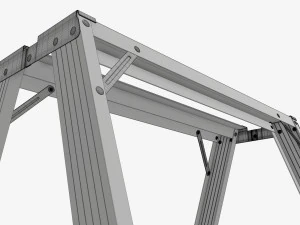 Sawhorse foldable ladder 3D Model
