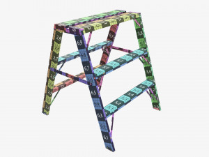 Sawhorse foldable ladder Modelo 3D