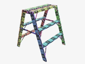 Sawhorse foldable ladder 3D Model