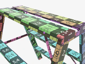 Sawhorse foldable ladder 3D Model