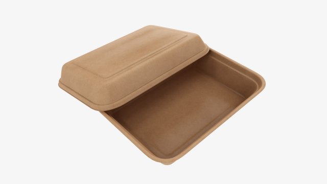 Take-out lunch cardboard box 01 3D Model .c4d .max .obj .3ds .fbx .stl .blend 