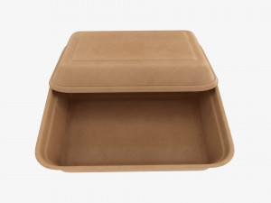 Take-out lunch cardboard box 01 3D Model