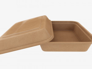 Take-out lunch cardboard box 01 3D Model