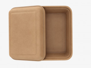 Take-out lunch cardboard box 01 3D Model