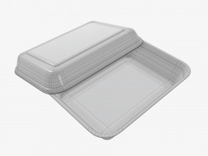 Take-out lunch cardboard box 01 3D Model