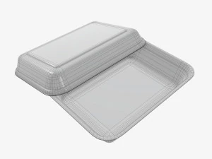 Take-out lunch cardboard box 01 3D Model