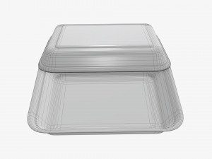 Take-out lunch cardboard box 01 3D Model
