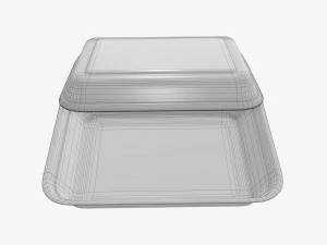 Take-out lunch cardboard box 01 3D Model