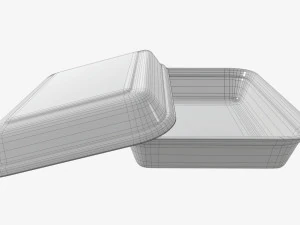 Take-out lunch cardboard box 01 3D Model
