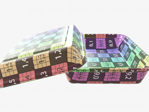 Take-out lunch cardboard box 01 3D Model