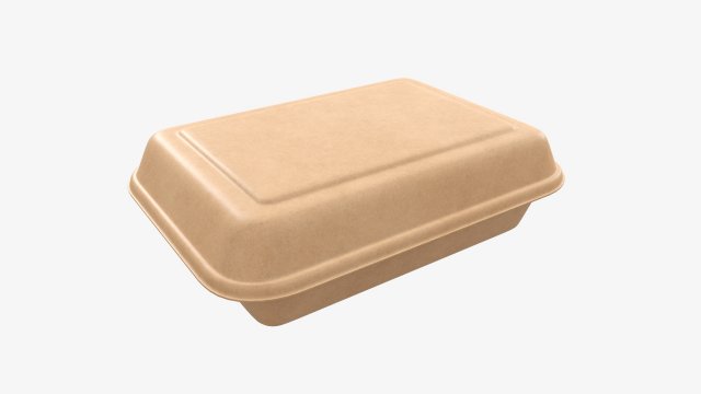 Take-out lunch cardboard box 01 closed Modelo 3D .c4d .max .obj .3ds .fbx .stl .blend 