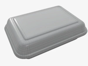 Take-out lunch cardboard box 01 closed 3D Model