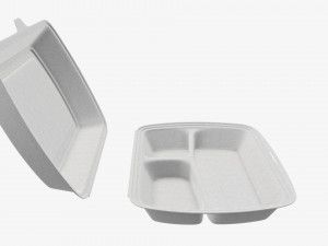 Take-out lunch polystyrene box 02 3D Модель