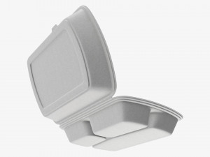 Take-out lunch polystyrene box 02 3D Модель
