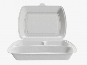 Take-out lunch polystyrene box 02 3D Модель
