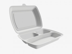 Take-out lunch polystyrene box 02 3D Модель