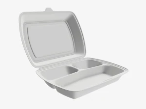 Take-out lunch polystyrene box 02 3D Model