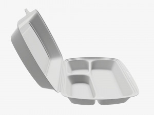 Take-out lunch polystyrene box 02 3D Модель