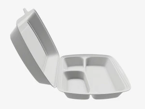 Take-out lunch polystyrene box 02 3D Model
