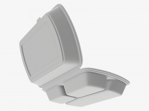 Take-out lunch polystyrene box 02 3D Модель